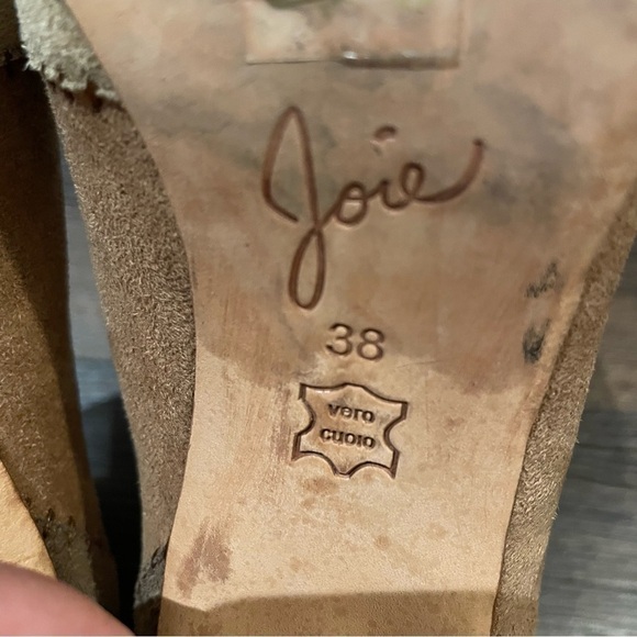 Joie Briona Suede Patchwork Heels in Chestnut Multi 38/8 - Picture 9 of 9